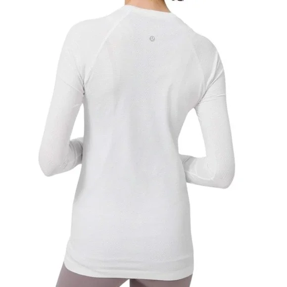 Lululemon Swiftly Tech Long Sleeve Women's White Athletic Top Shirt Size 10 - Picture 2 of 9